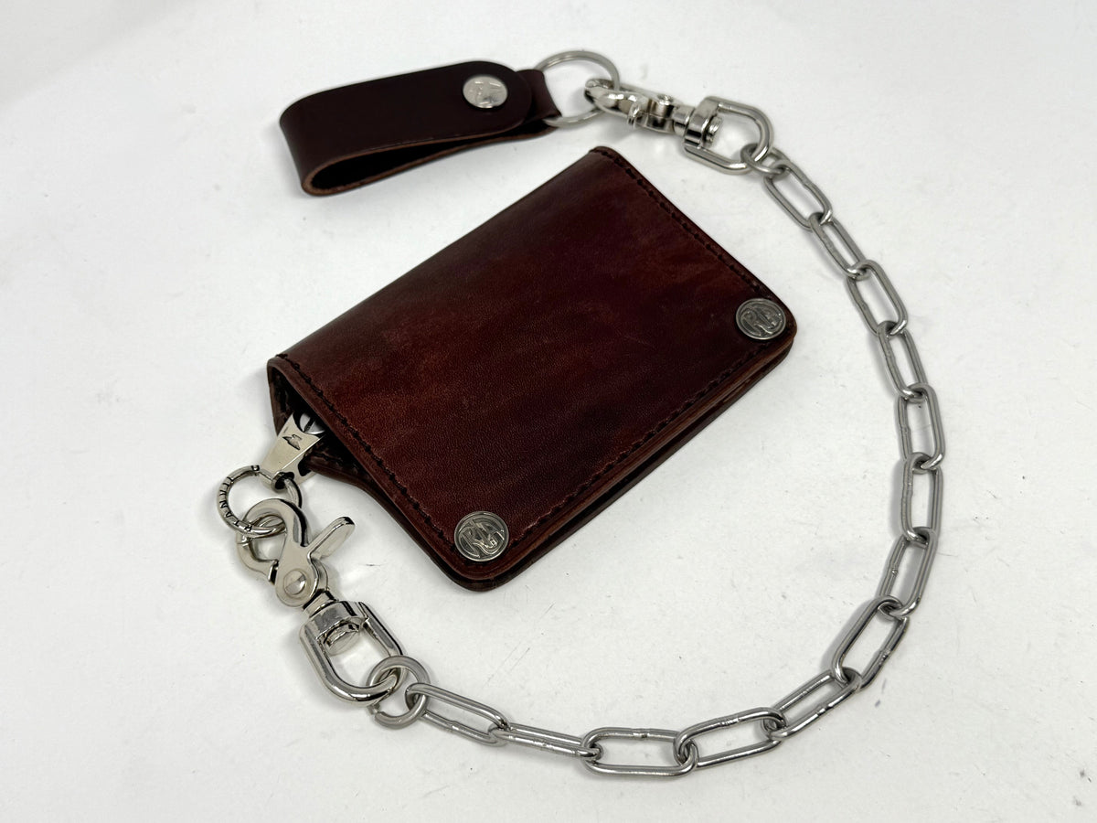 Mini Long Leather Chain Wallet - Brown 5G - Anvil Customs