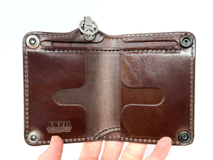 Mini Long Leather Chain Wallet - Brown 5G - Anvil Customs