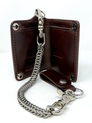 Mini Long Leather Chain Wallet - Brown 5G - Anvil Customs