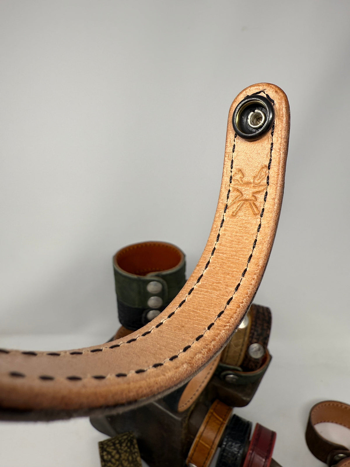 Nubuck Brown Alligator Leather Bracelet / Cuff - Anvil Customs