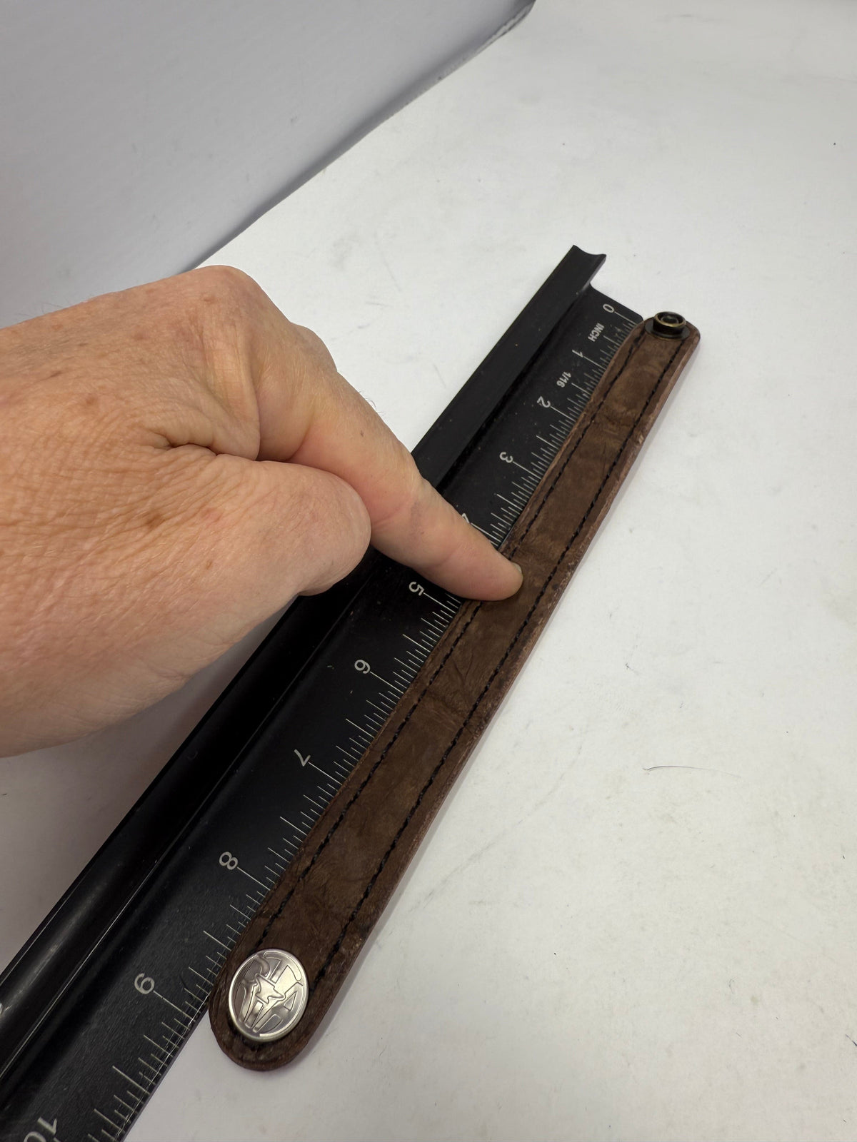 Nubuck Brown Alligator Leather Bracelet / Cuff - Anvil Customs