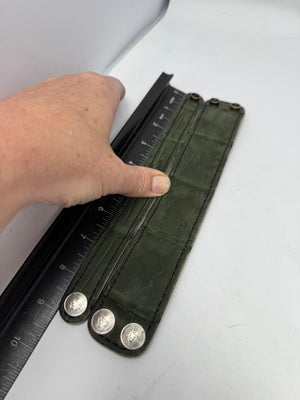 Nubuck Green Alligator Leather Bracelet / Cuff (set of 2) - Anvil Customs