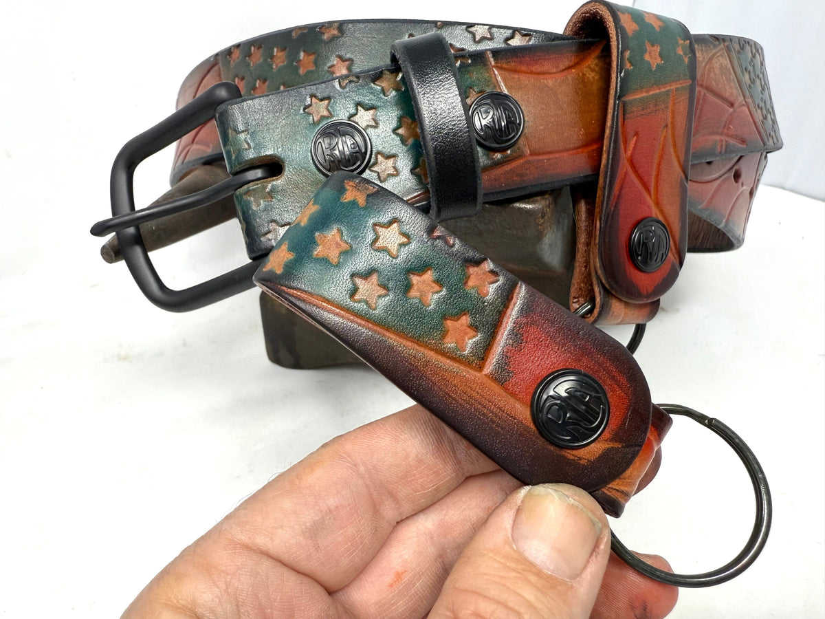 ‘Old Glory’ Leather Loop - Happy 249th Birthday USA - Anvil Customs