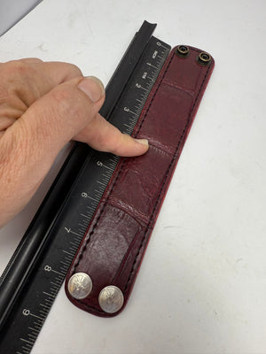 Oxblood Gator Leather Bracelet / Cuff - Anvil Customs