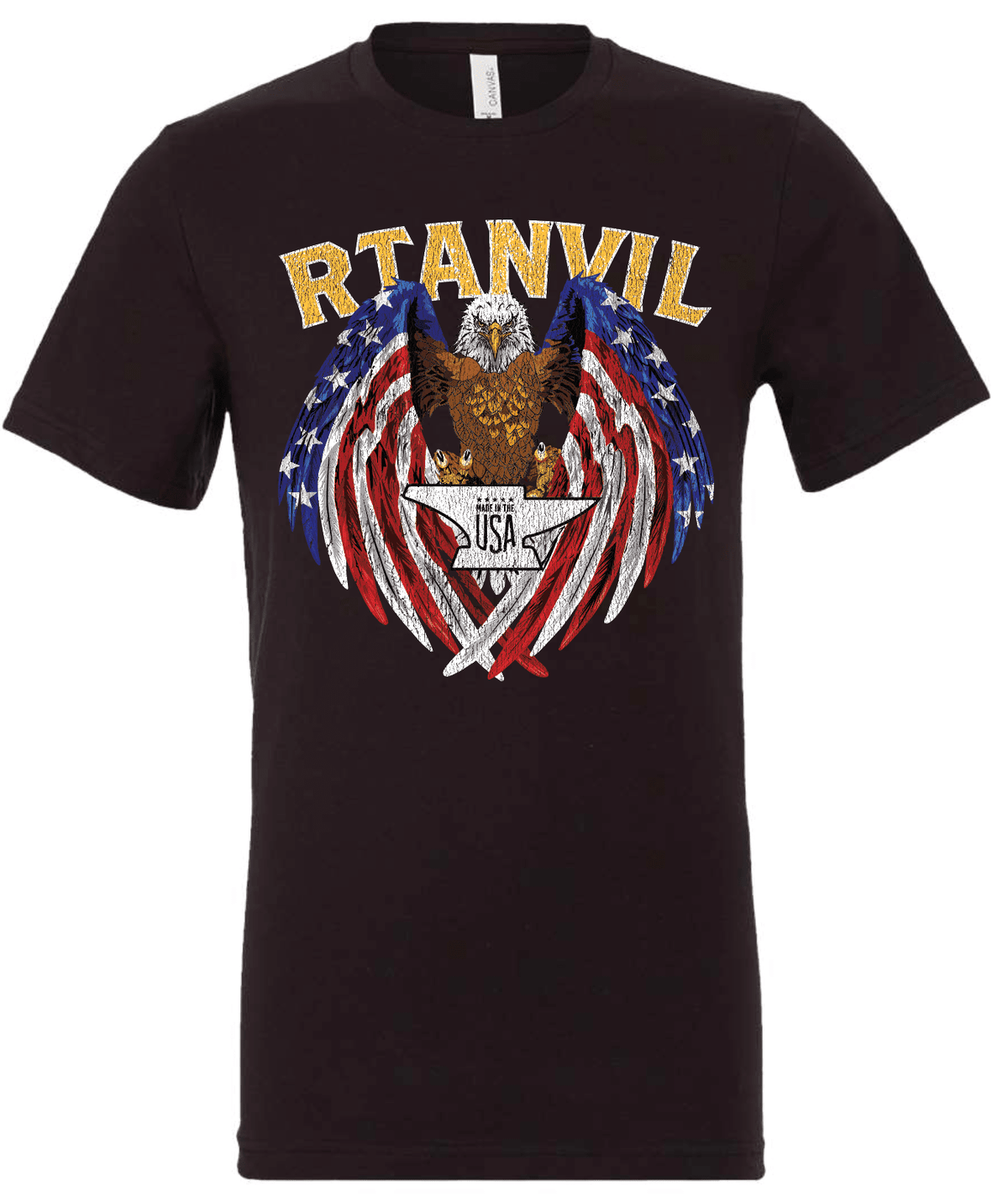 RTAnvil “America” T-Shirt (BLACK tri-blend) - Anvil Customs