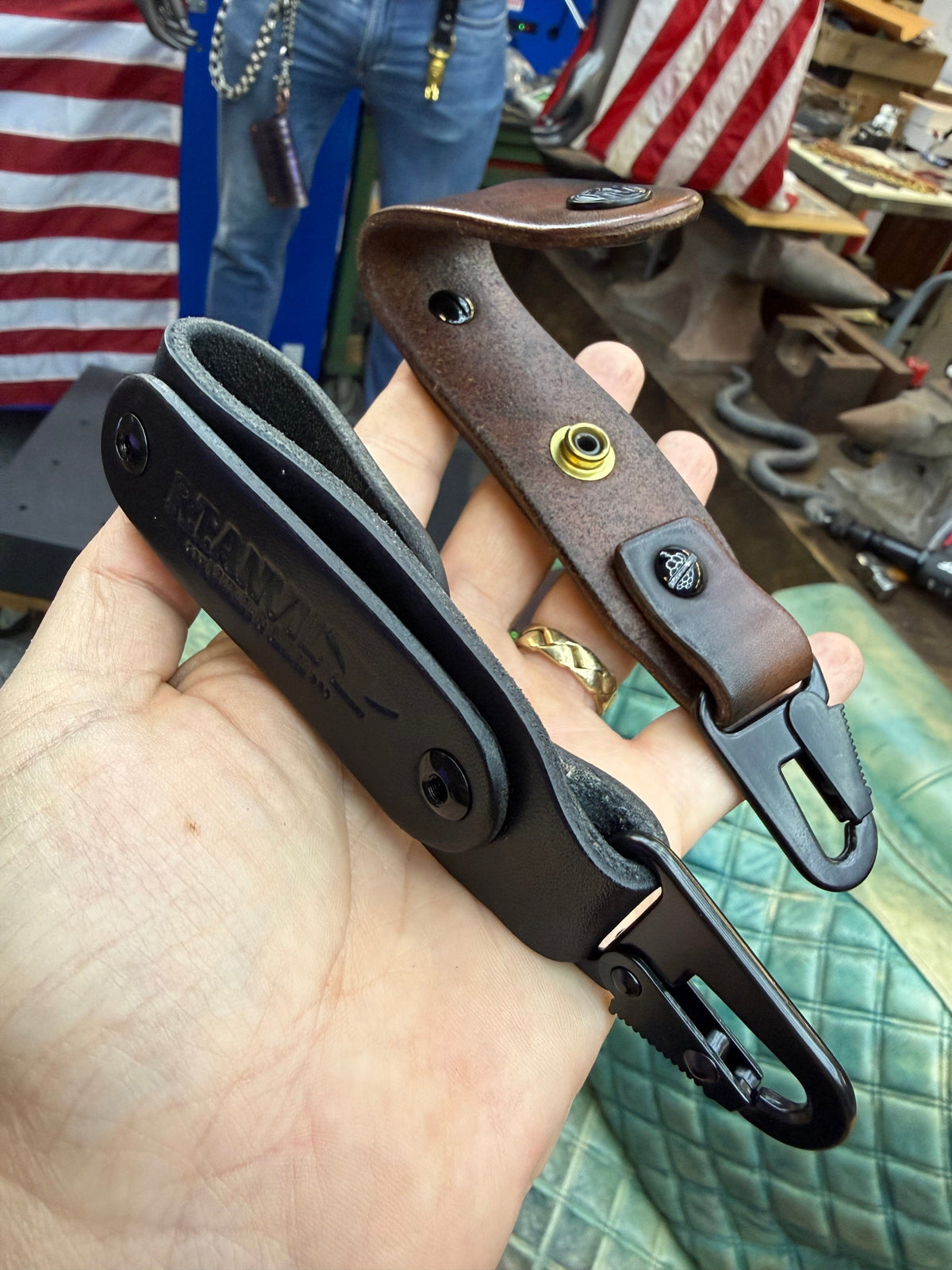 RTAnvil Leather Key Fob / Belt Hanger - Anvil Customs