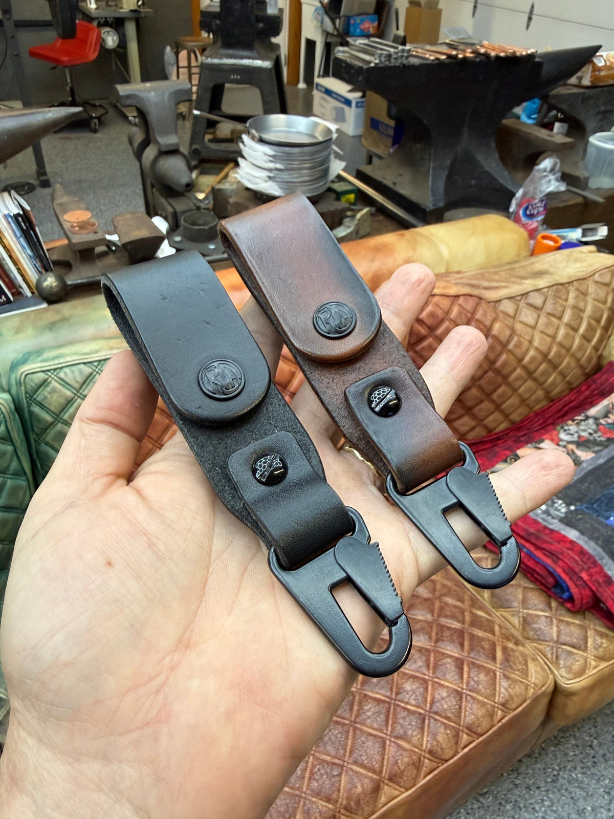 RTAnvil Leather Key Fob / Belt Hanger - Anvil Customs