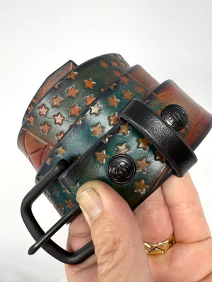 RTANVIL ‘Old Glory’ Handmade Leather Belt - Anvil Customs