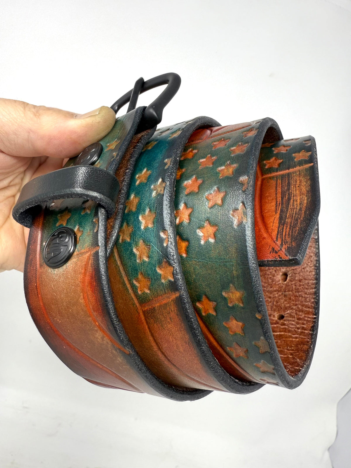 RTANVIL ‘Old Glory’ Handmade Leather Belt - Anvil Customs