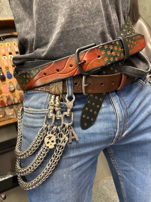 RTANVIL ‘Old Glory’ Handmade Leather Belt - Anvil Customs