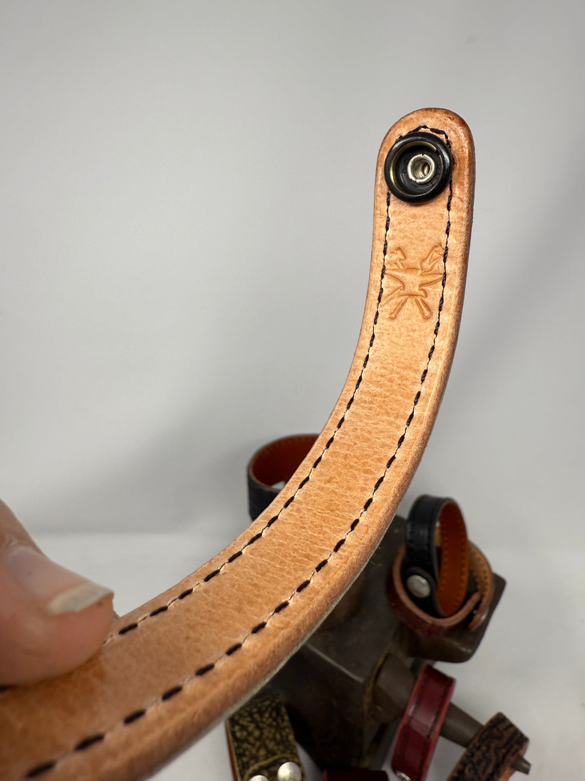SaddleTan Alligator Leather Bracelet / Cuff - Anvil Customs