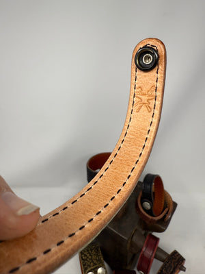 SaddleTan Alligator Leather Bracelet / Cuff - Anvil Customs