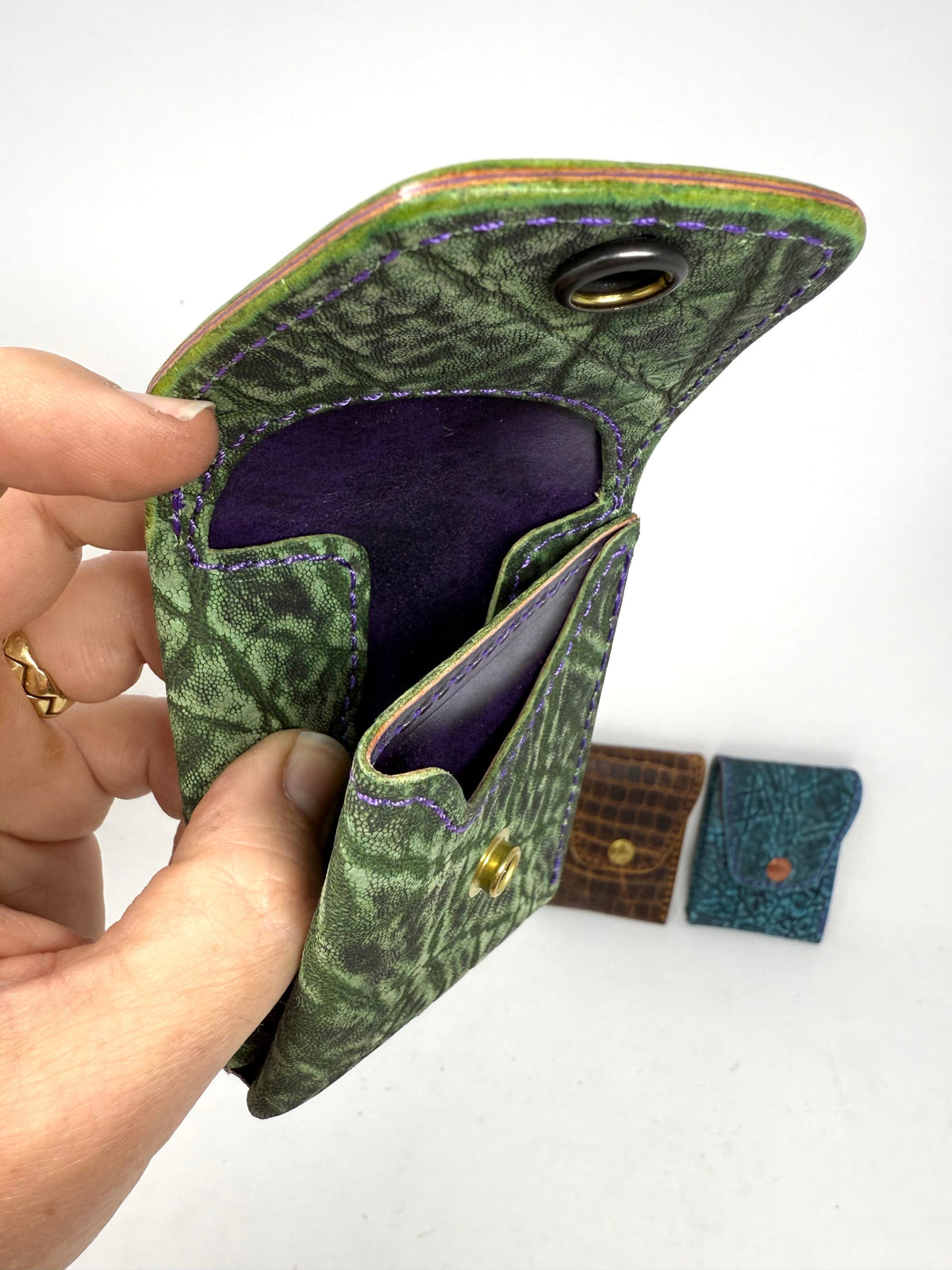 Sarasota Wallet - Antiqued Green Elephant - Anvil Customs