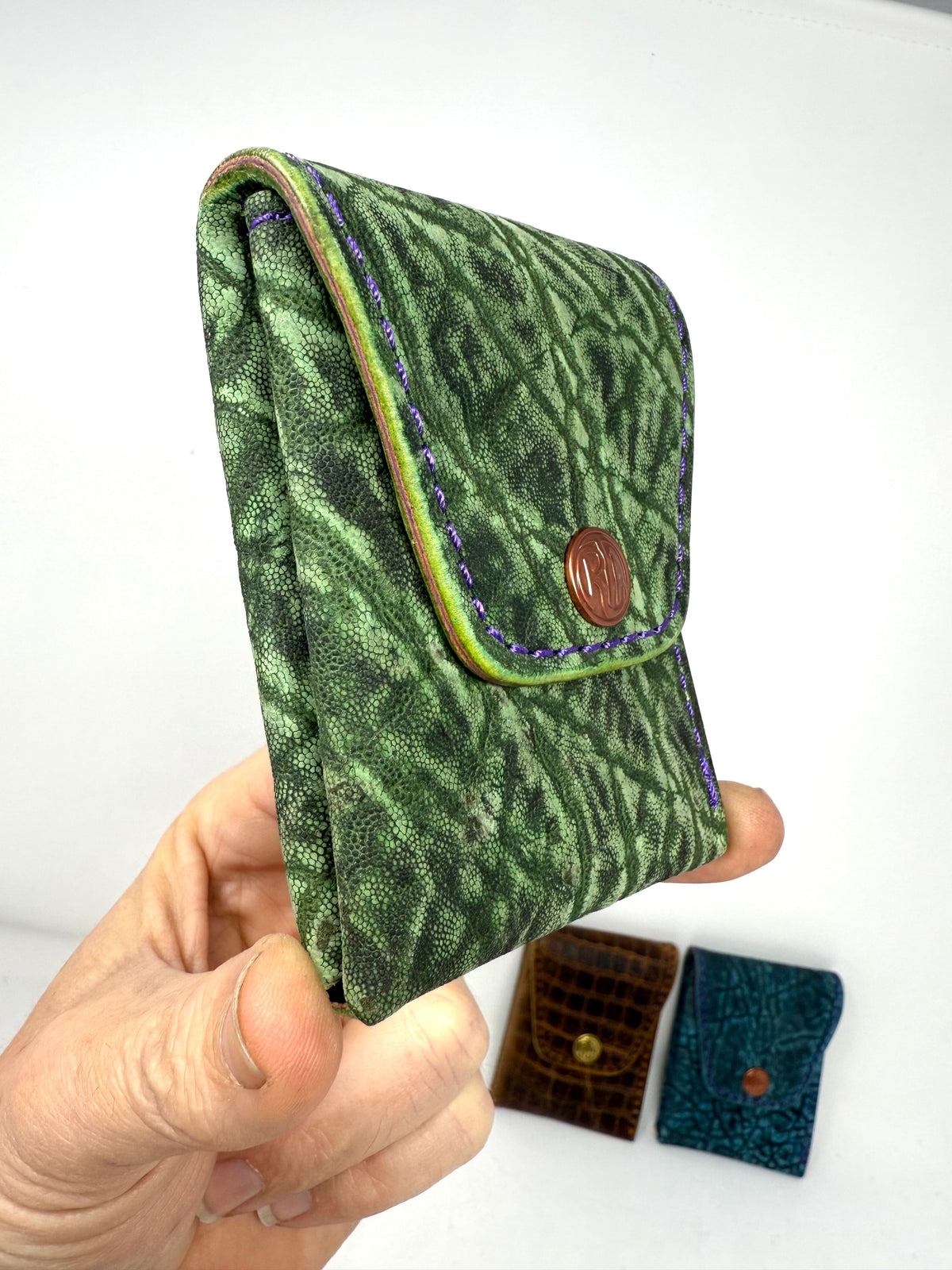 Sarasota Wallet - Antiqued Green Elephant - Anvil Customs
