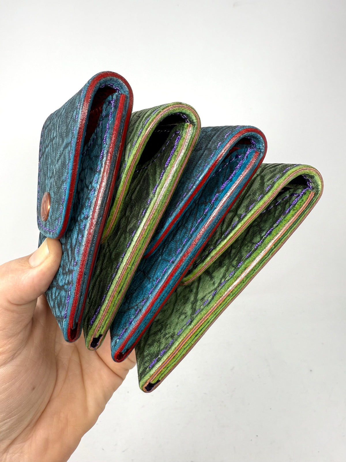 Sarasota Wallet - Antiqued Green Elephant - Anvil Customs