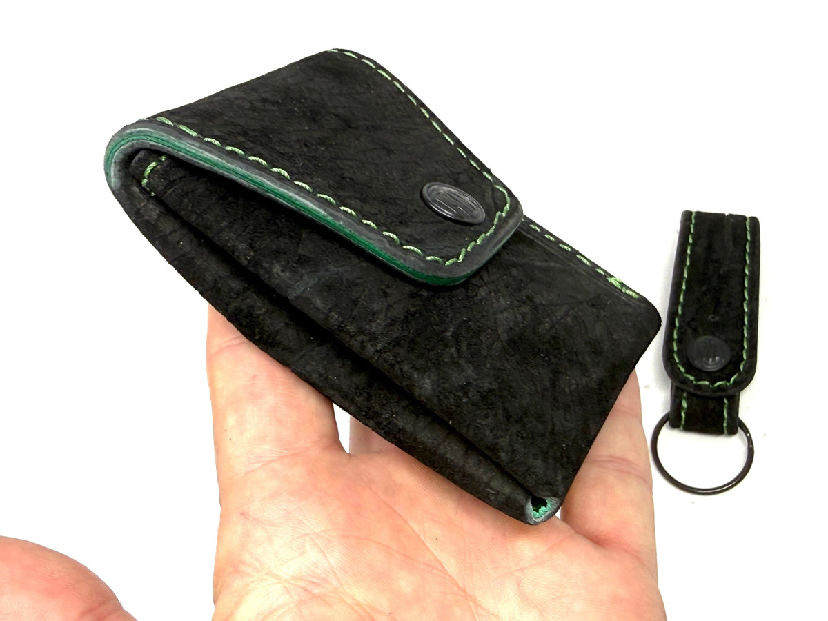 Sarasota Wallet - Black Hippo w Green - Anvil Customs