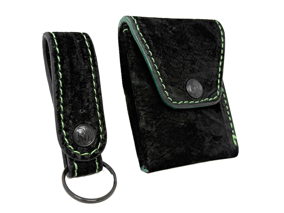 Sarasota Wallet - Black Hippo w Green - Anvil Customs