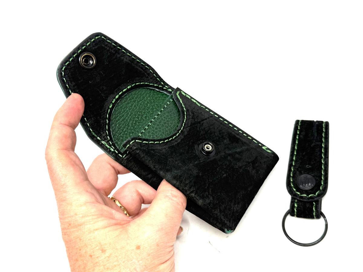 Sarasota Wallet - Black Hippo w Green - Anvil Customs