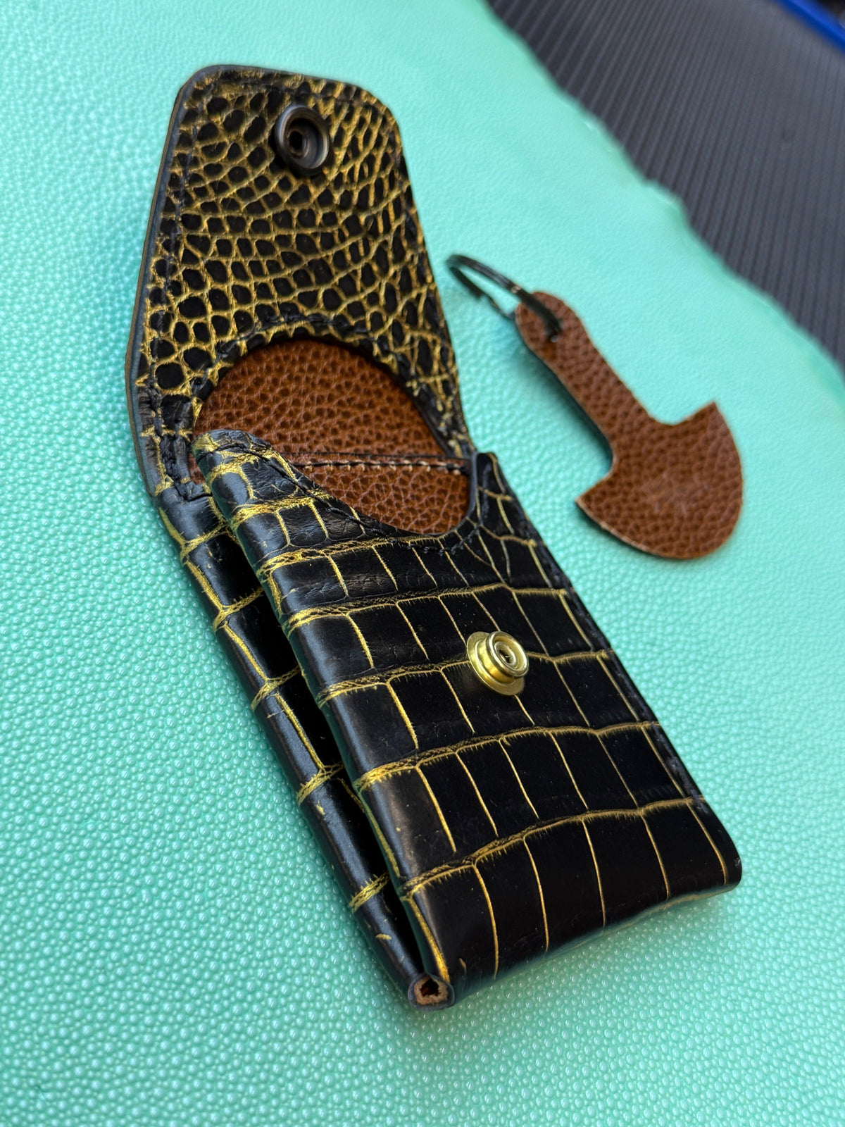 Sarasota Wallet - Black/Gold Alligator - Anvil Customs