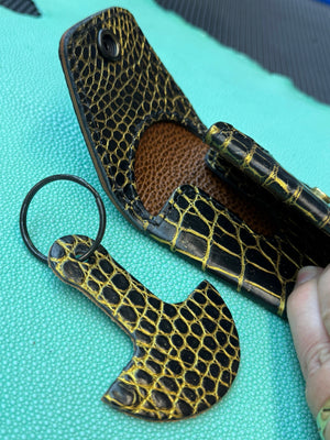Sarasota Wallet - Black/Gold Alligator - Anvil Customs