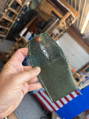 Sarasota Wallet - Metallic Emerald Stingray - Anvil Customs