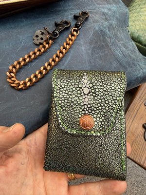 Sarasota Wallet - Metallic Emerald Stingray - Anvil Customs