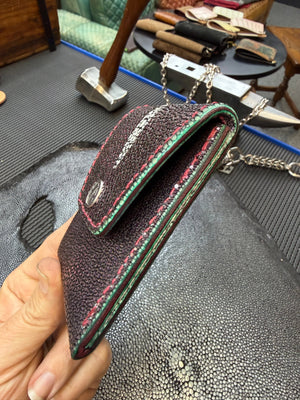 Sarasota Wallet - Metallic Pink Stingray - Anvil Customs
