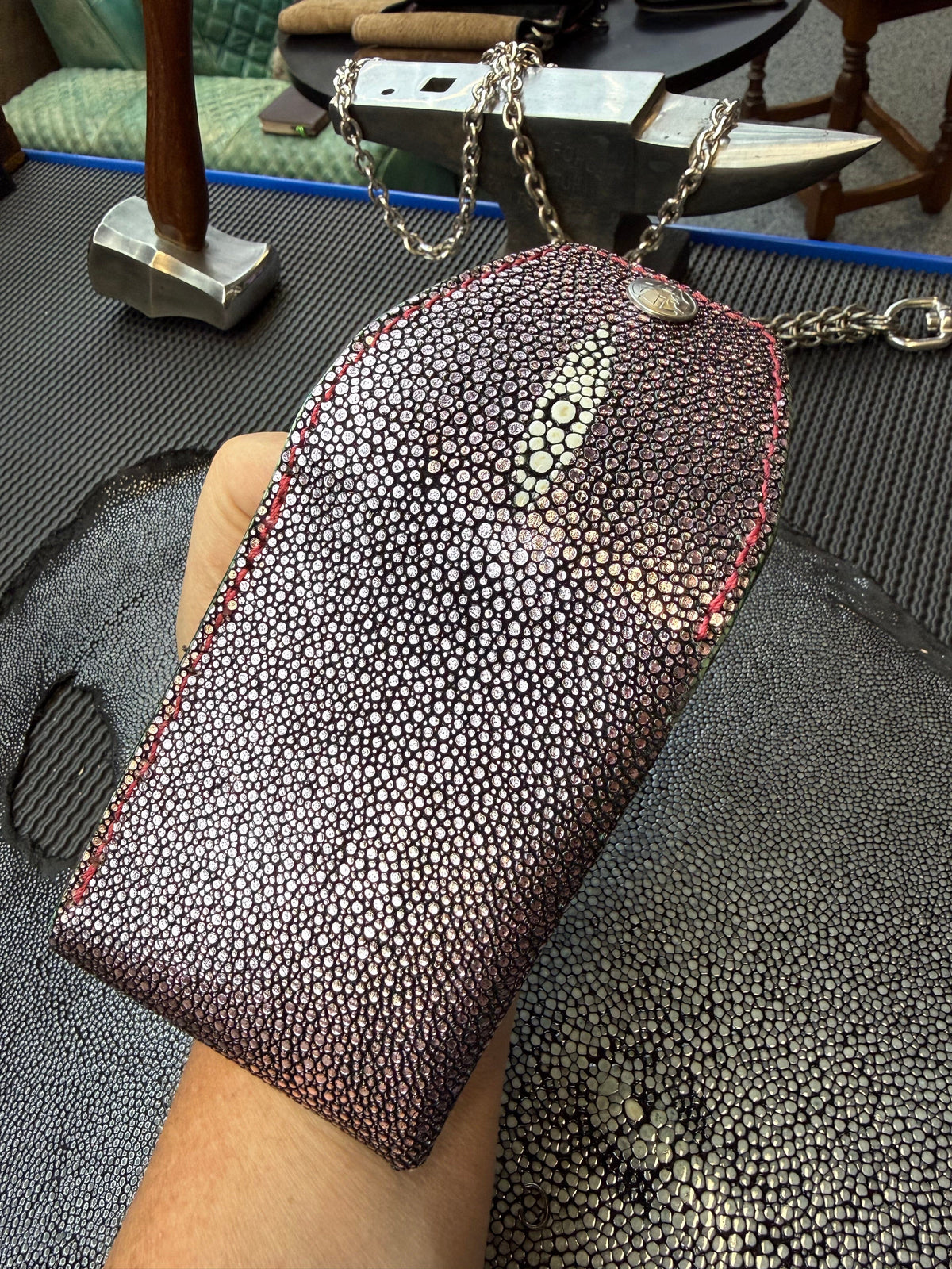 Sarasota Wallet - Metallic Pink Stingray - Anvil Customs