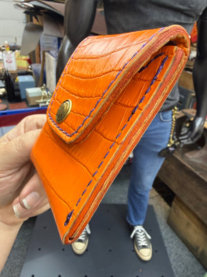Sarasota Wallet - Orange Crocodile - Anvil Customs