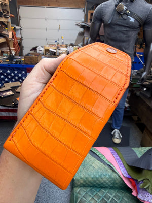 Sarasota Wallet - Orange Crocodile - Anvil Customs
