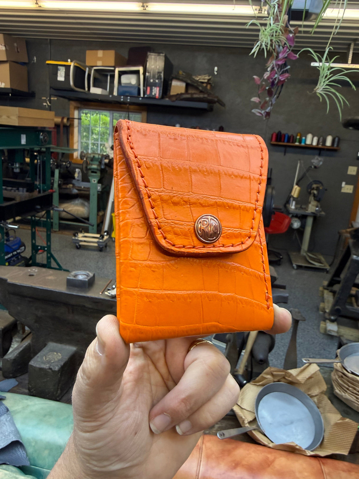 Sarasota Wallet - Orange Crocodile - Anvil Customs