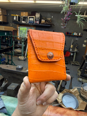 Sarasota Wallet - Orange Crocodile - Anvil Customs
