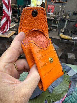 Sarasota Wallet - Orange Crocodile - Anvil Customs