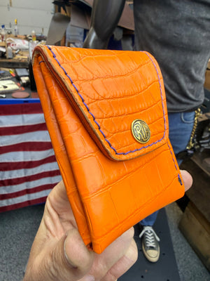 Sarasota Wallet - Orange Crocodile - Anvil Customs