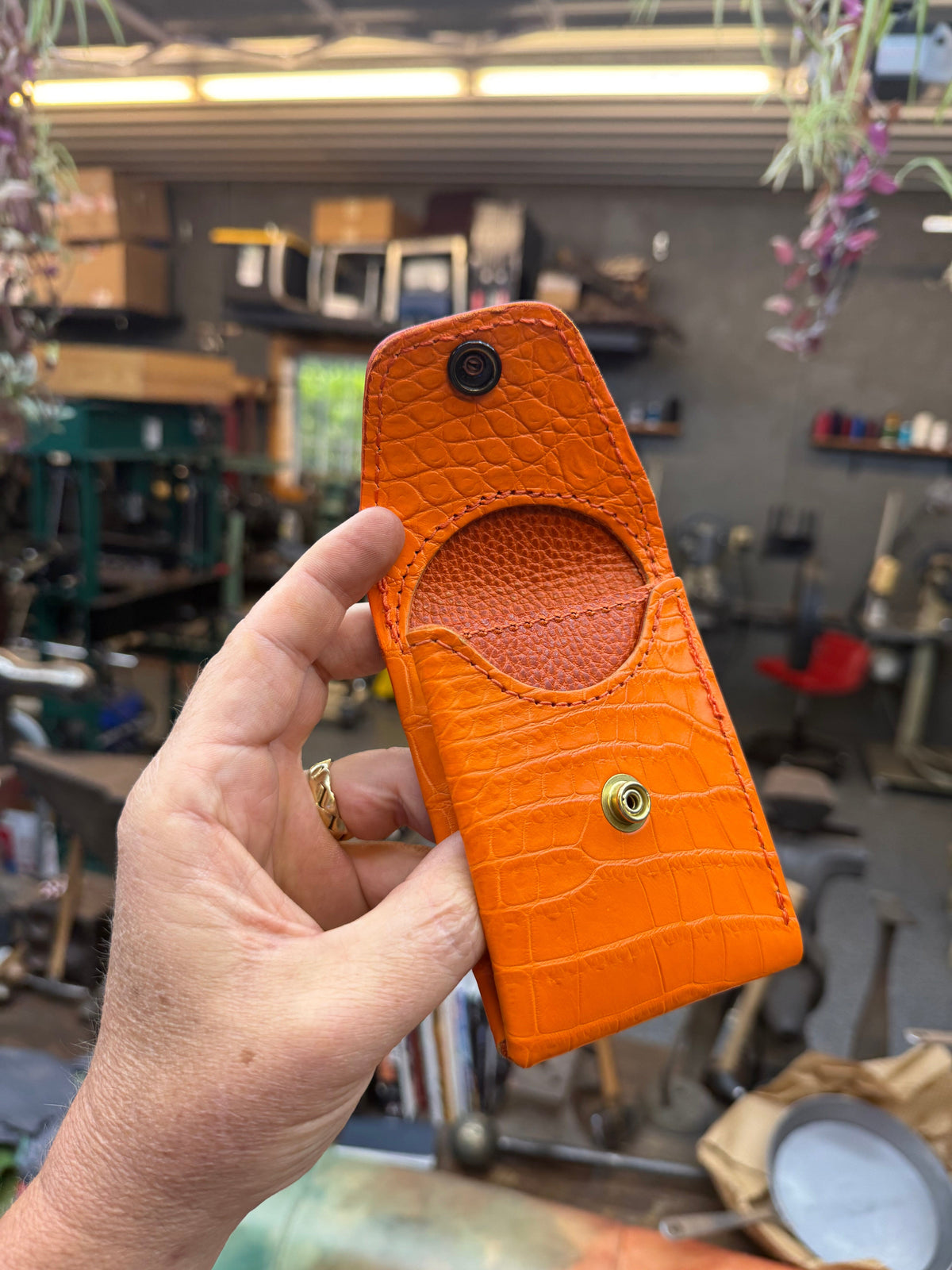 Sarasota Wallet - Orange Crocodile - Anvil Customs