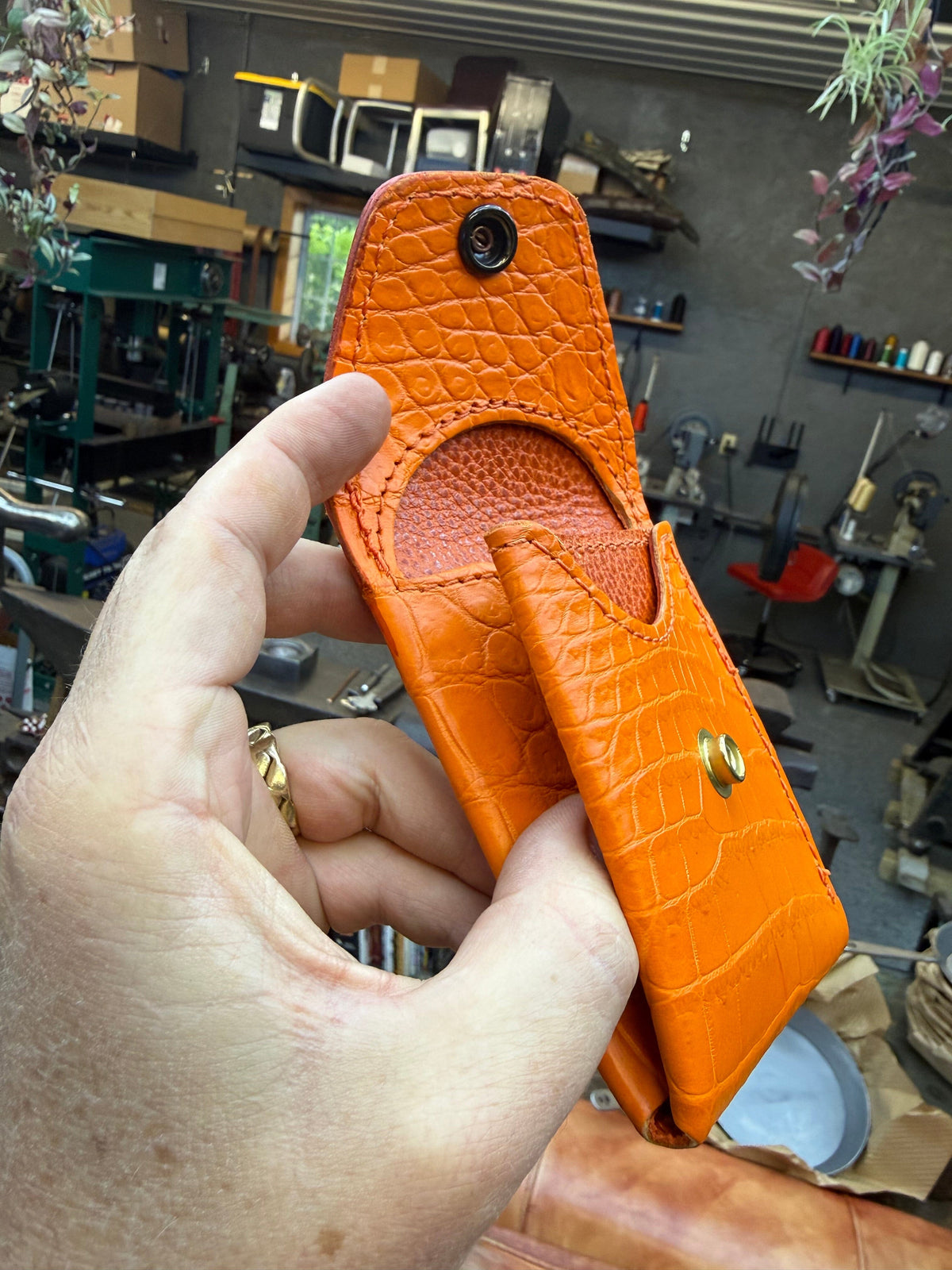 Sarasota Wallet - Orange Crocodile - Anvil Customs