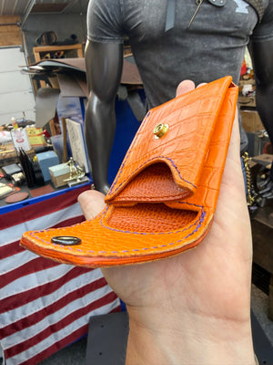 Sarasota Wallet - Orange Crocodile - Anvil Customs