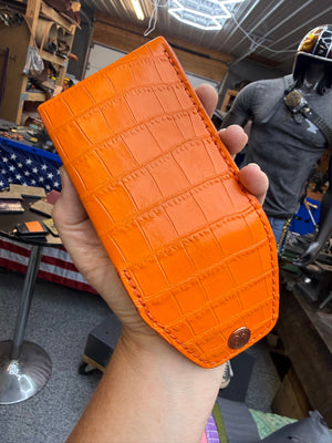 Sarasota Wallet - Orange Crocodile - Anvil Customs