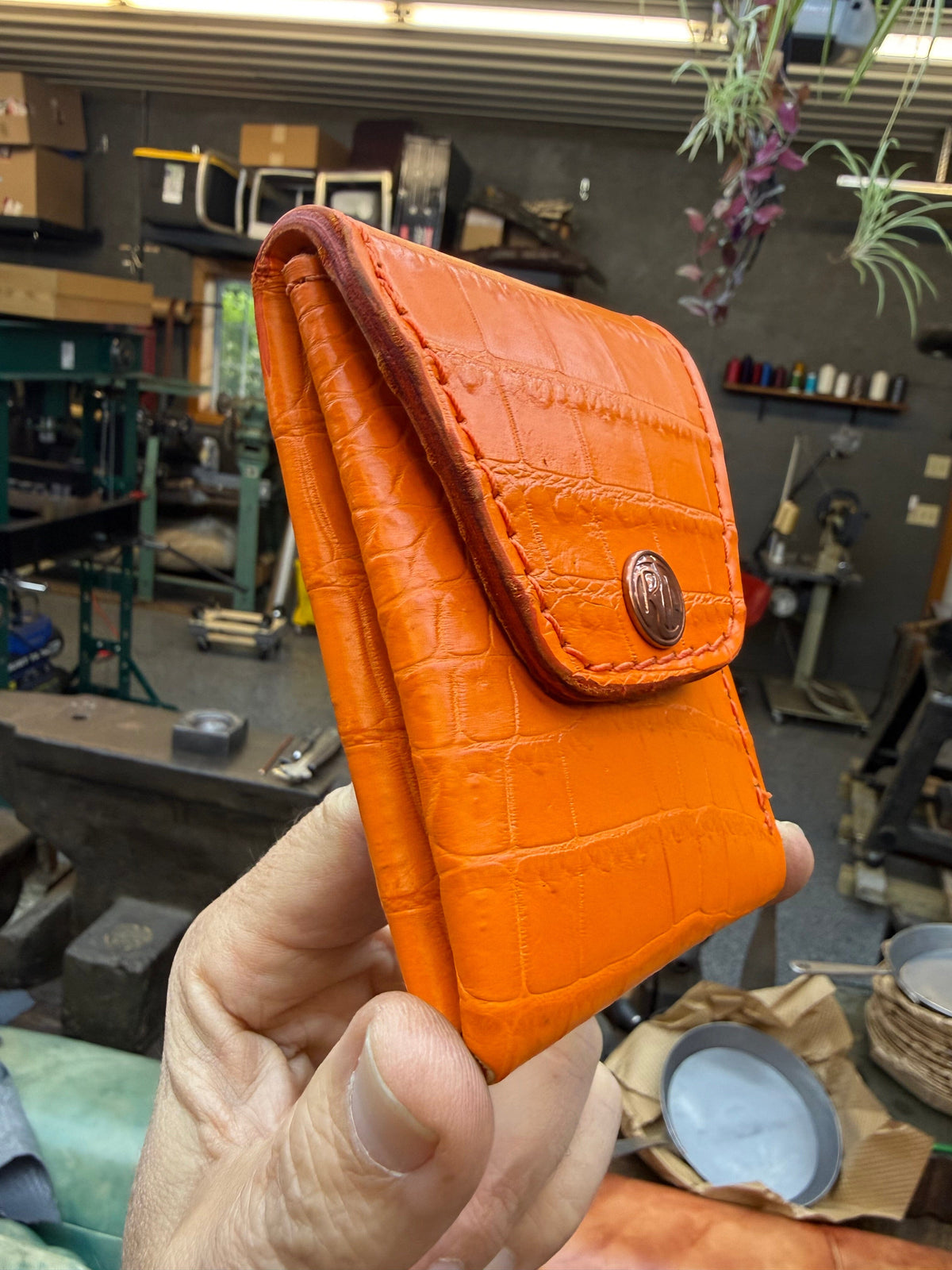 Sarasota Wallet - Orange Crocodile - Anvil Customs