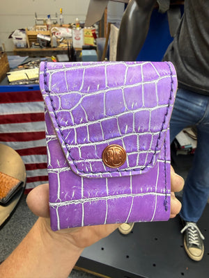 Sarasota Wallet - Purple Crocodile - Anvil Customs