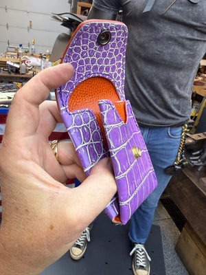 Sarasota Wallet - Purple Crocodile - Anvil Customs