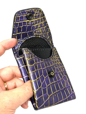 Sarasota Wallet - Purple & Gold Alligator - Anvil Customs