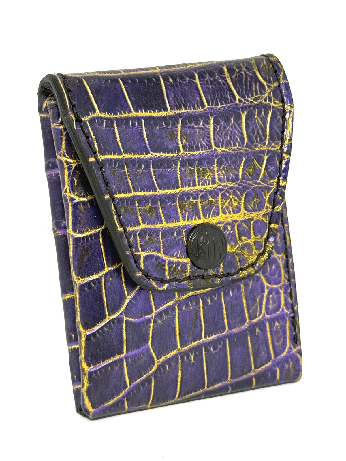Sarasota Wallet - Purple &amp; Gold Alligator