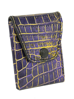 Sarasota Wallet - Purple & Gold Alligator - Anvil Customs