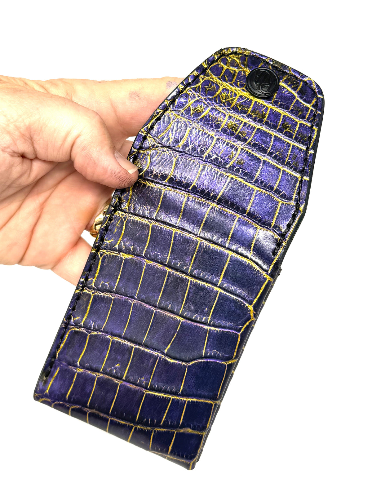 Sarasota Wallet - Purple &amp; Gold Alligator