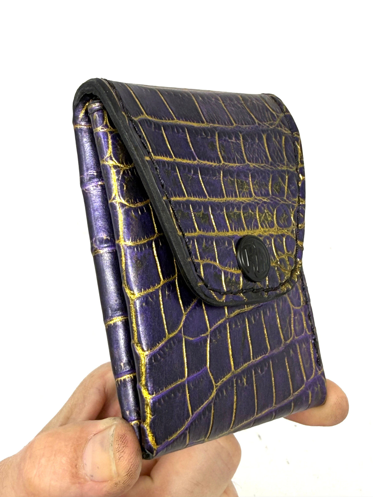 Sarasota Wallet - Purple &amp; Gold Alligator