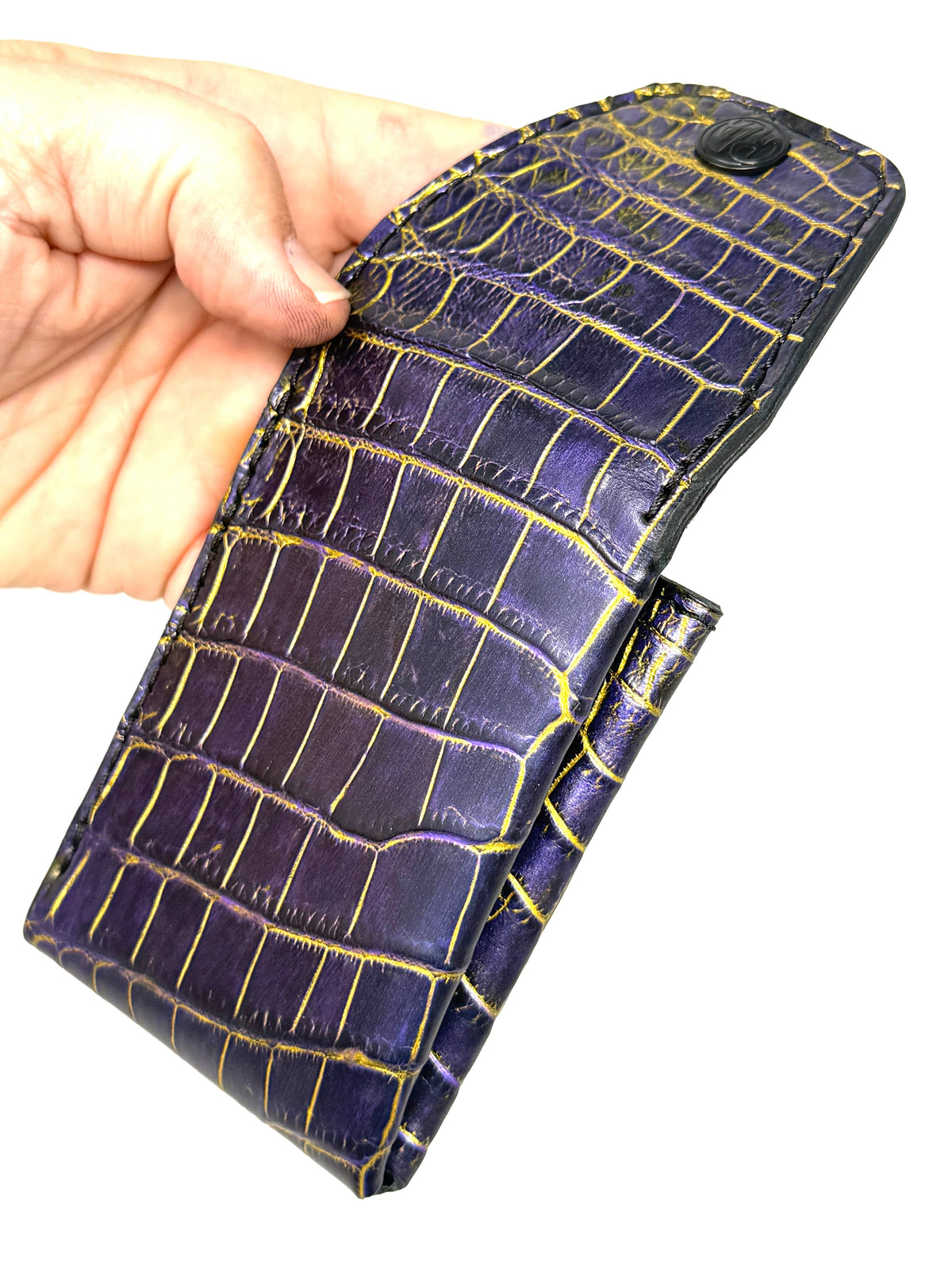 Sarasota Wallet - Purple &amp; Gold Alligator
