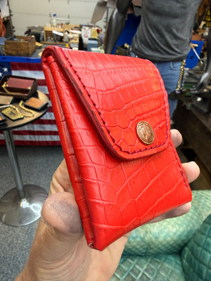 Sarasota Wallet - Red Crocodile - Anvil Customs