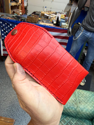Sarasota Wallet - Red Crocodile - Anvil Customs