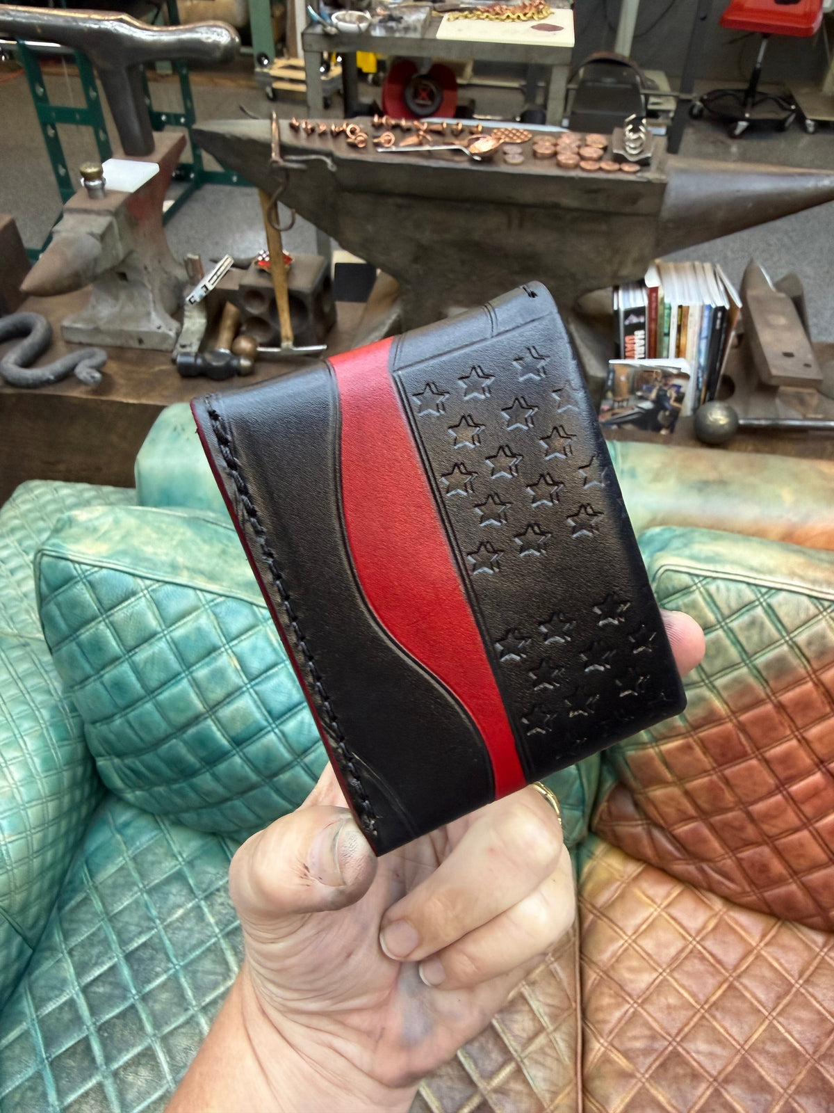 Sarasota Wallet - Thin Red Line - Anvil Customs